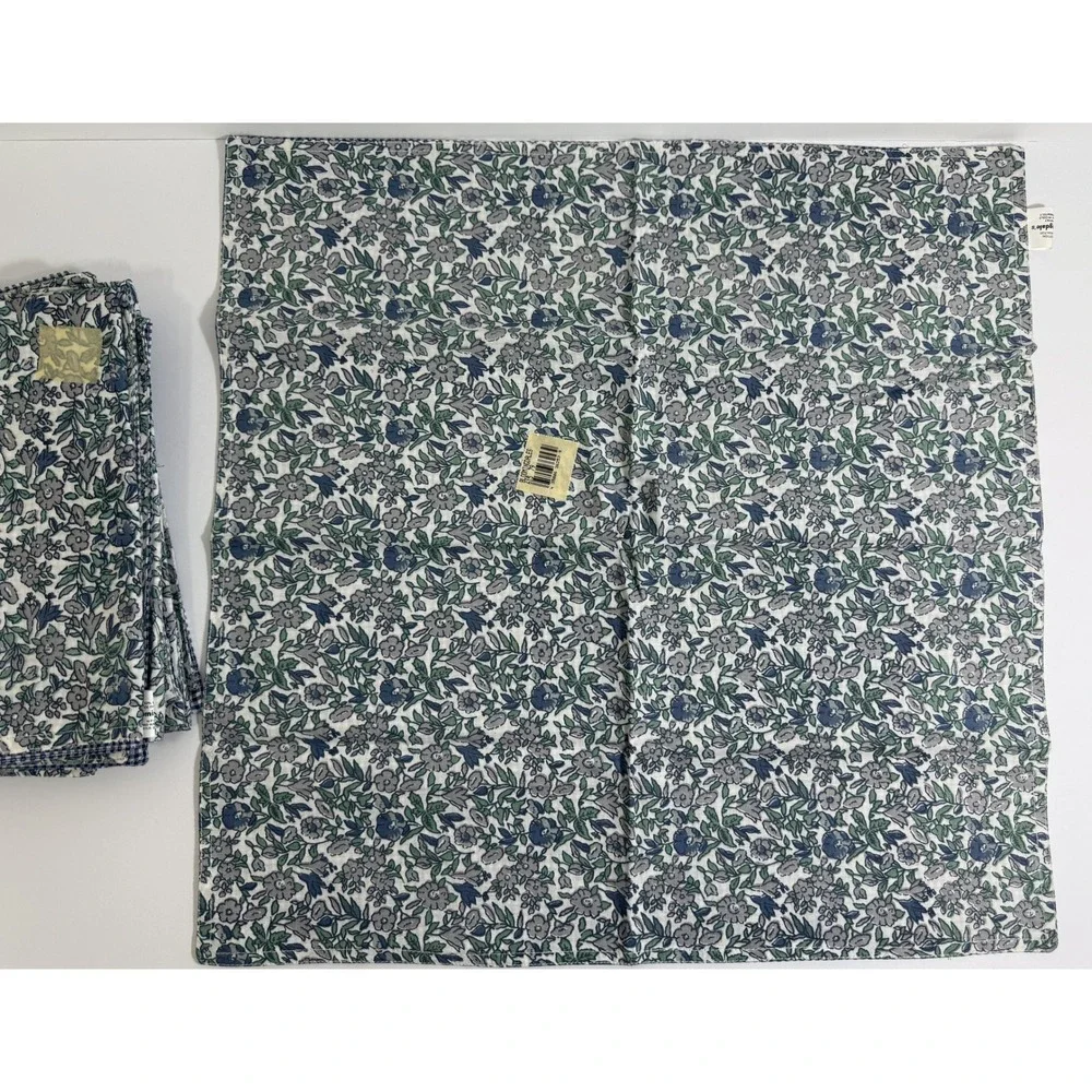 Vintage Bloomingdales Liberty Fabric Napkins Set of 6 Mamie Floral Gingham Y2K